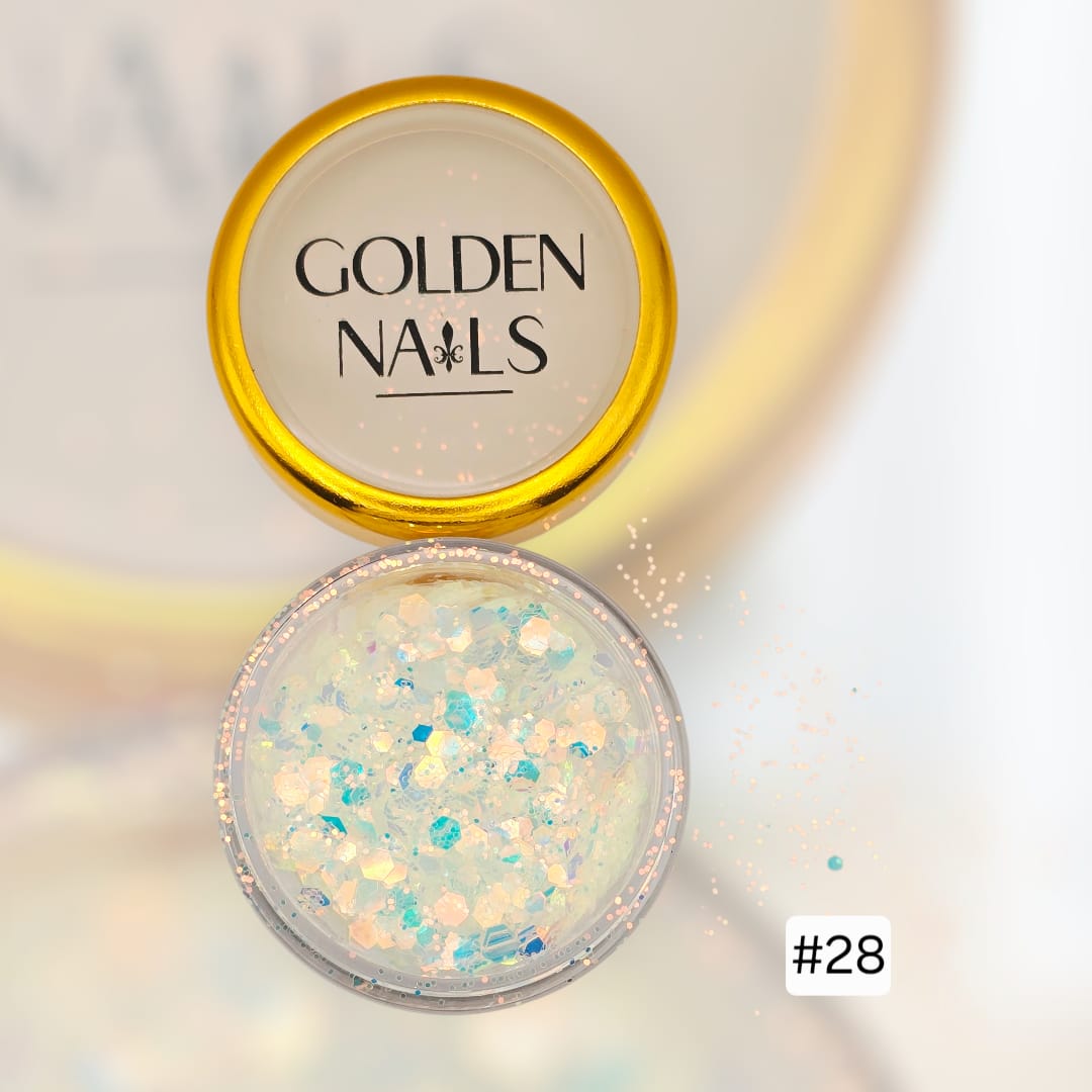 MIX GLITTERY GOLDEN NAILS