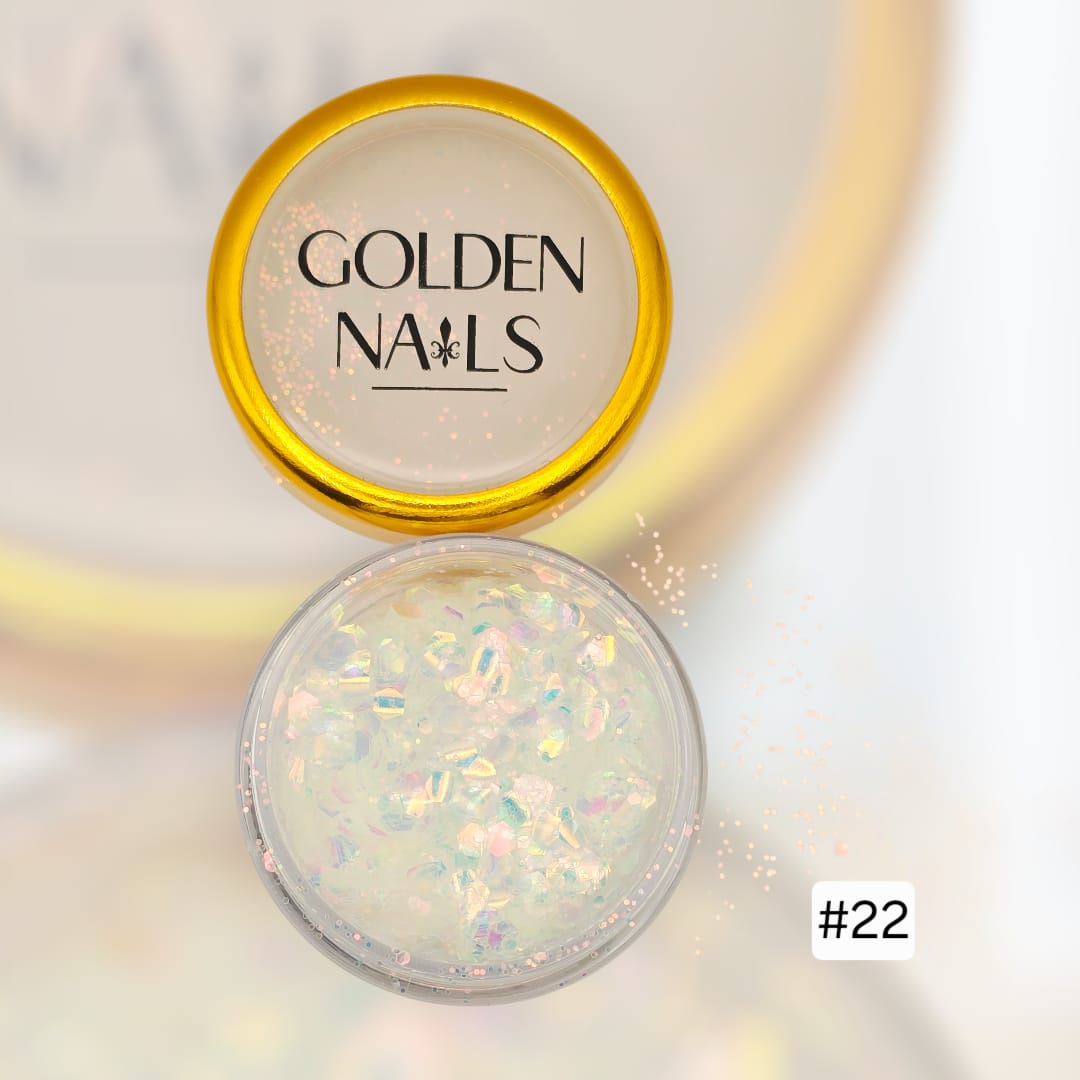 MIX GLITTERY GOLDEN NAILS