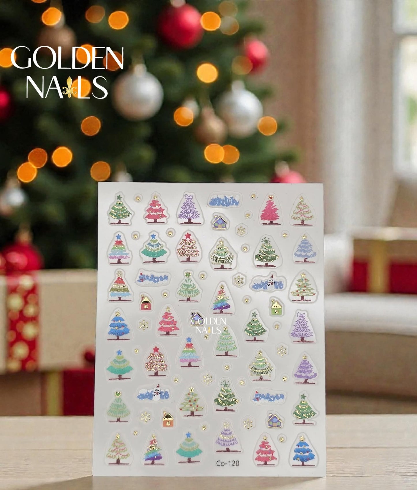 STICKER PEGATINA PARA DISEÑO DE UÑAS GOLDEN NAILS VARIEDAD DE MODELOS