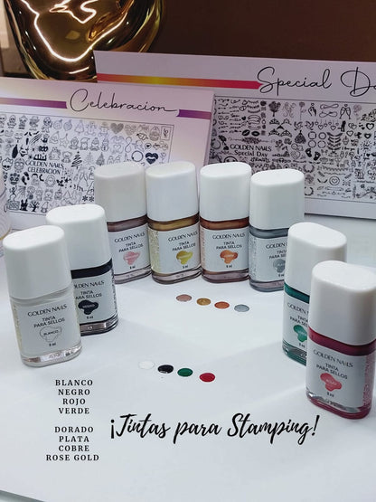 TINTAS PARA STAMPING DE 9ML  VARIEDAD DE COLORES