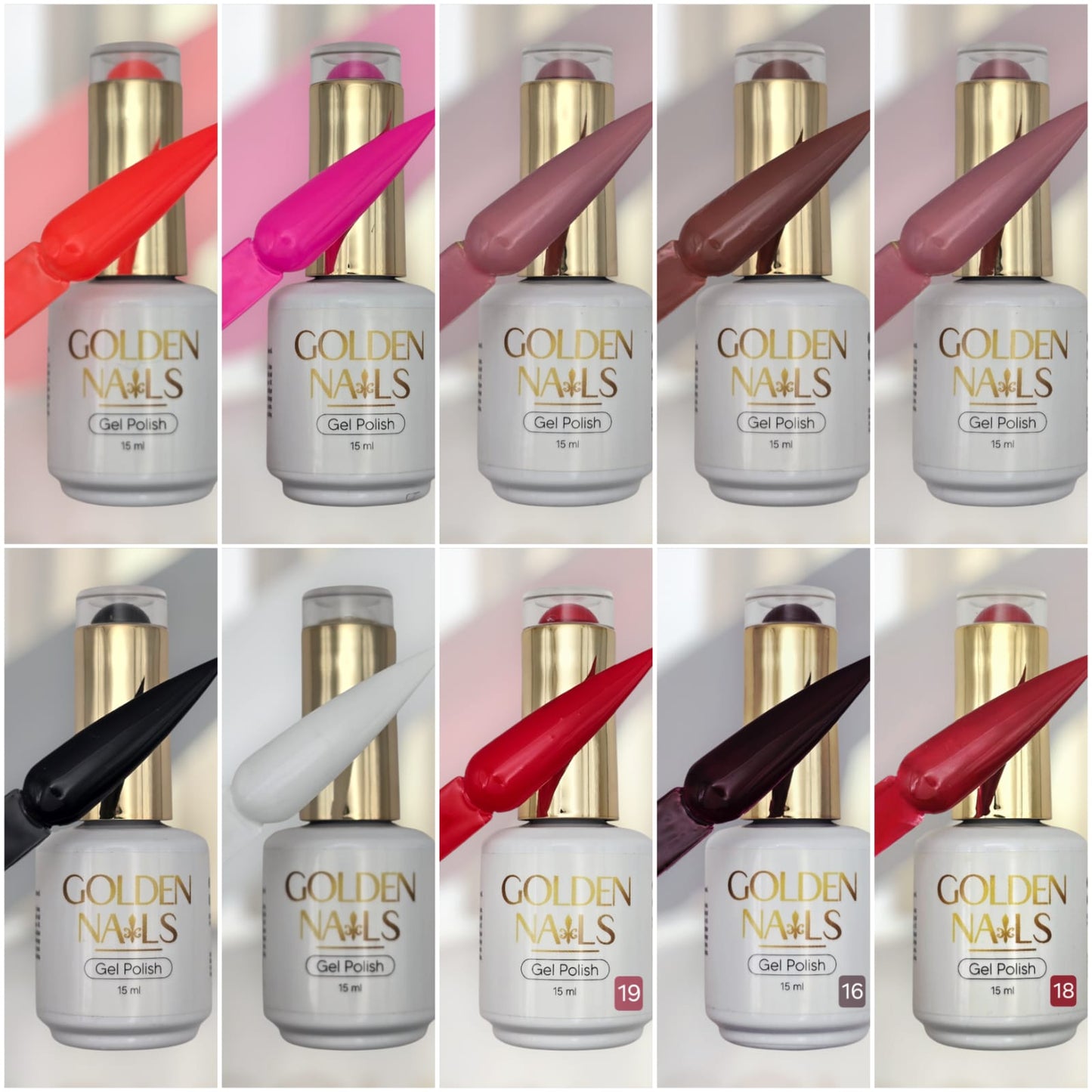 GEL SEMIPERMANENTE DE 3 PASOS, 15ml  VARIOS TONOS PRESENTACION GOLD