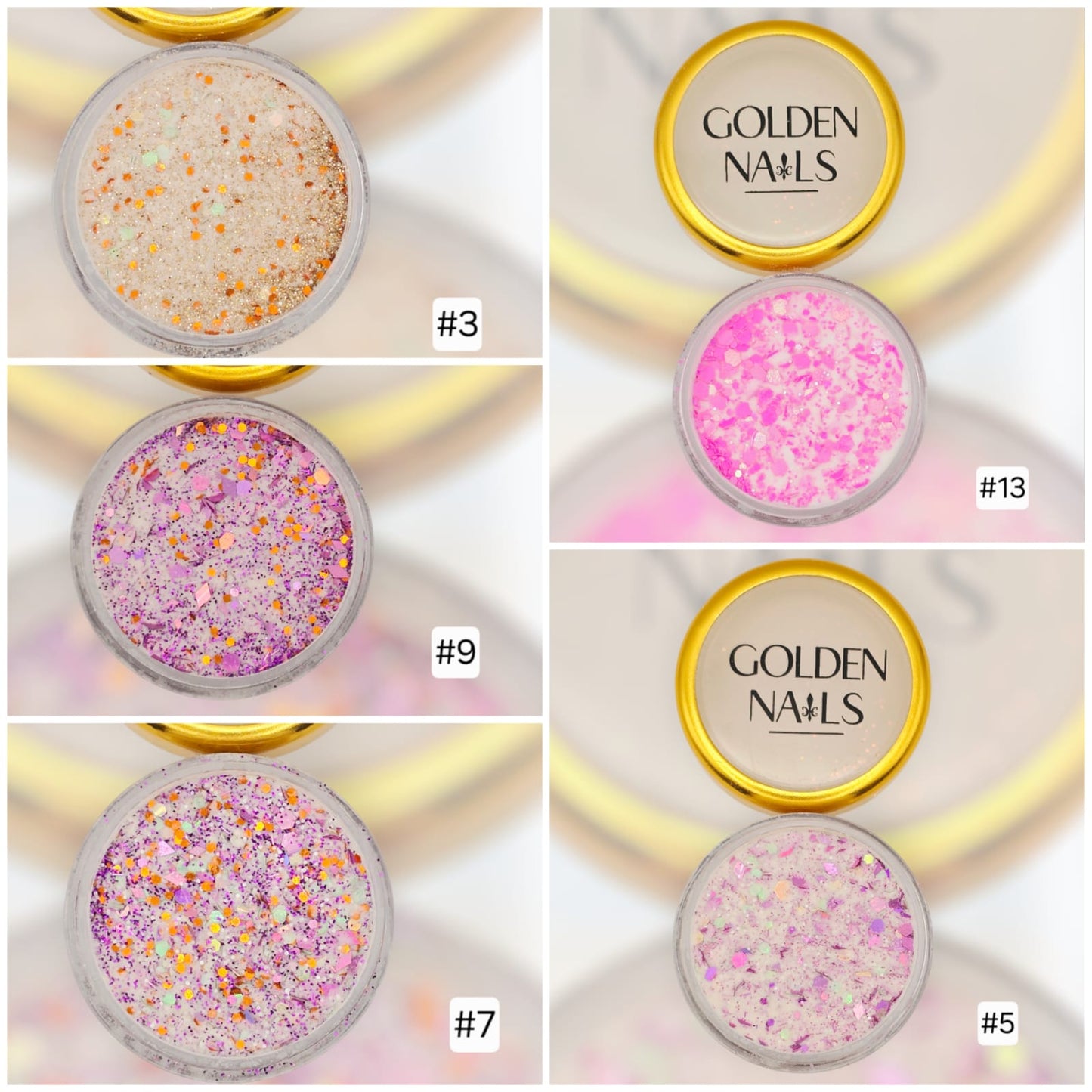 MIX GLITTERY CON ACRILICO