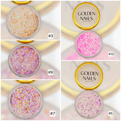 MIX GLITTERY CON ACRILICO