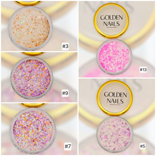 MIX GLITTERY CON ACRILICO