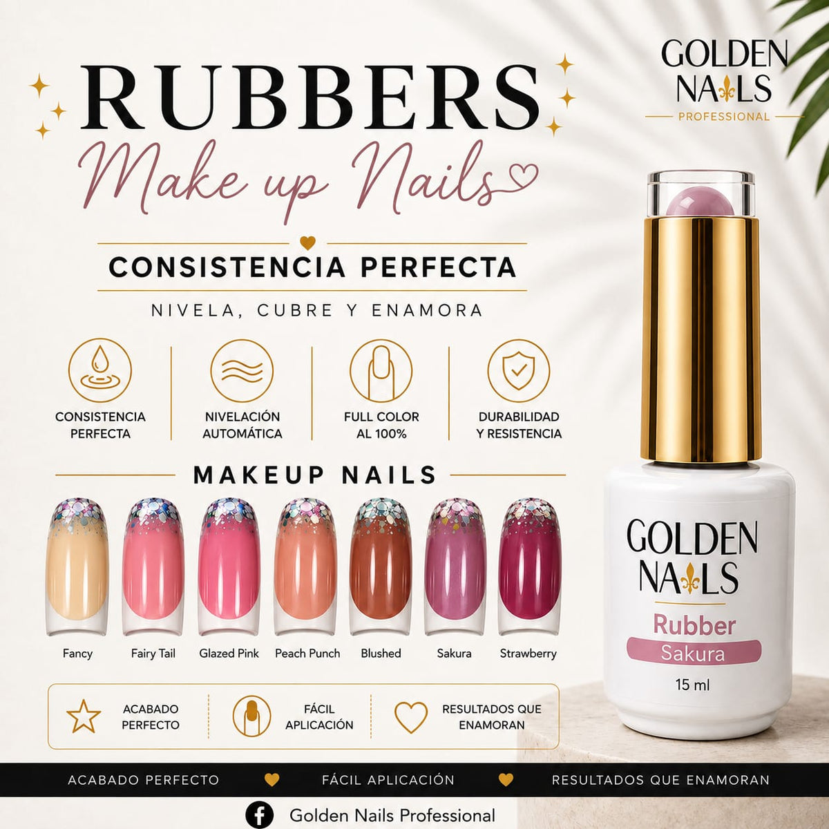 RUBBER GEL PARA NIVELAR GOLDEN 15ML