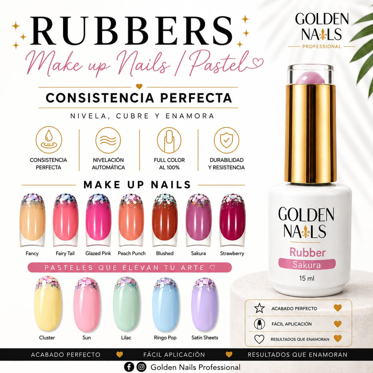RUBBER GEL PARA NIVELAR GOLDEN 15ML