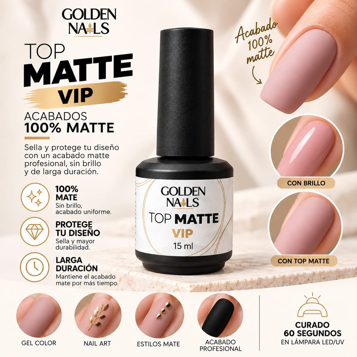 BASES & TOPS COAT GOLDEN NAILS