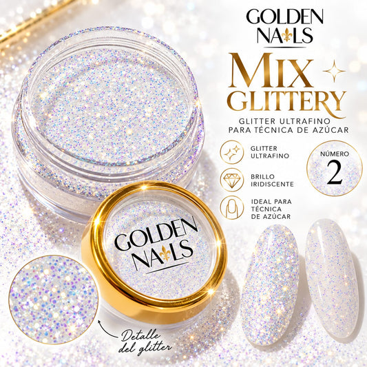 MIX GLITTERY GOLDEN NAILS