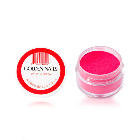 Rojo Cereza Golden Color 1/2oz acrilico para 3d y estructura para uñas