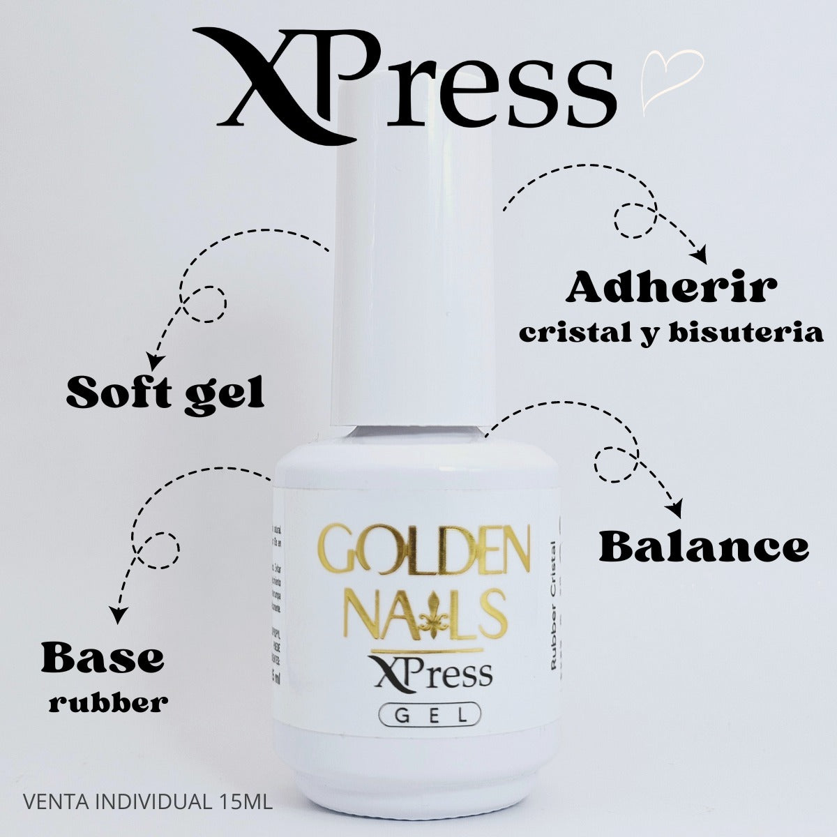 Gel Rubber Xpress Cistalino ideal para balance, soft gel, pegar bisuteria